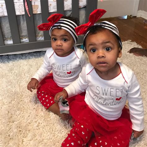 Peyton Jean & Norah Grace - 11 months Beautiful identical twin baby girls on Valentine's Day # ...