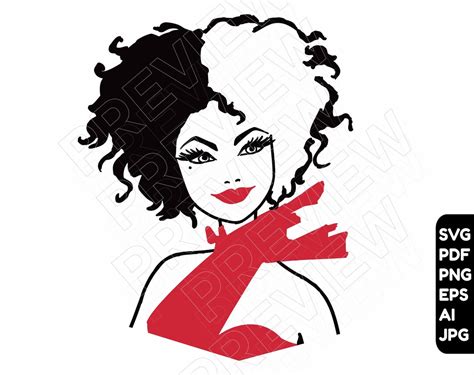 Cruella SVG Villain Cartoon Pdf Png Clipart , Cut File Layered by Color ...