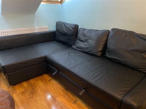 IKEA Leather Sofa Bed black £529 original price | in Lewisham, London | Gumtree