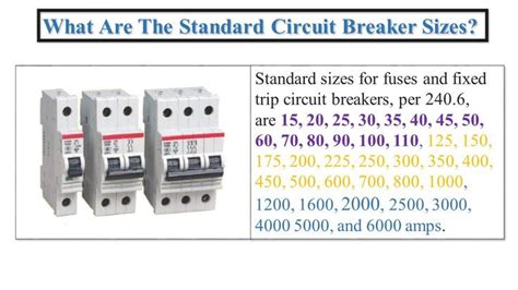 what are the standard circuit breaker sizes? #civilengineering | Basic electrical engineering ...