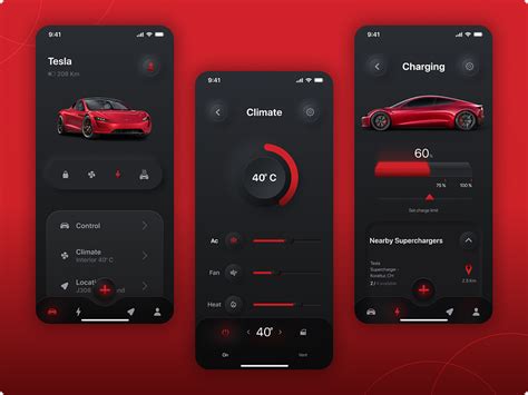 Electric Vehicle Smart App - Tesla by GAUTHAM on Dribbble