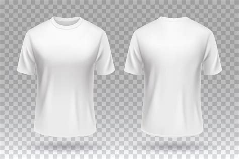 White blank T-shirt front and back template mockup design isolated ...