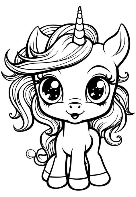 Cute Cartoon Baby Unicorn Coloring Pages Unicorn Coloring Pages My ...