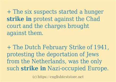 Some in-sentence examples of "strike in" - EnglishTestStore Blog