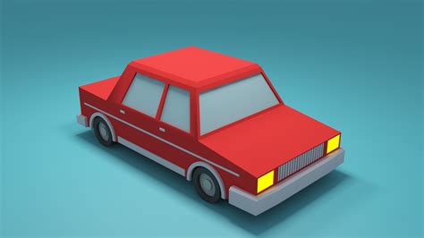 3D model Low-poly car 3d model - Cartoon car VR / AR / low-poly | CGTrader