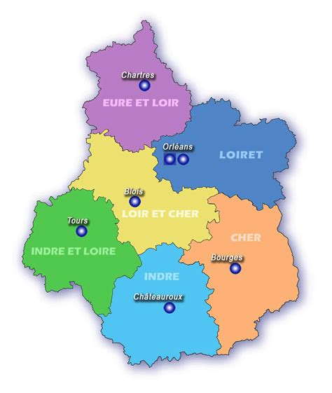 Carte du Centre-Val de Loire - Centre-Val de Loire carte des villes ...