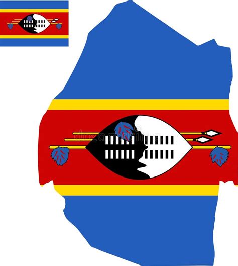 Vector Map of Swaziland with Flag. Isolated, White Background Stock ...