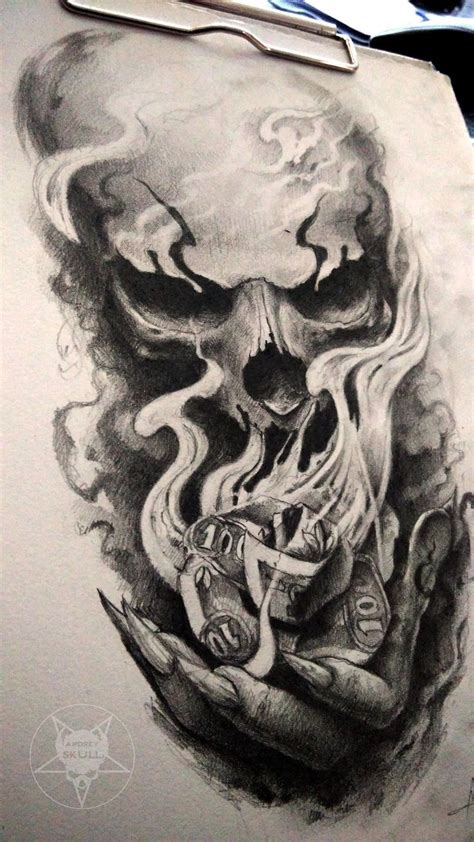 burning rose by AndreySkull.deviantart.com on @DeviantArt Evil Skull Tattoo, Evil Tattoos, Skull ...