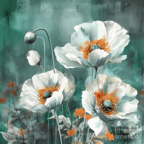 White Poppies Painting