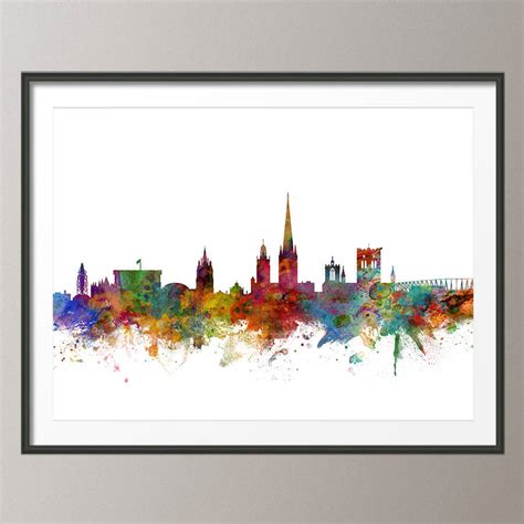 norwich city skyline print by artpause | notonthehighstreet.com