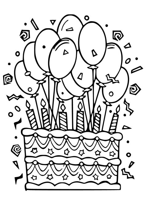 Free Printable Happy Birthday Balloons Coloring Page, Sheet and Picture ...