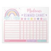 Pastel Rainbow Clouds Reward Chart Chore Chart Notepad | Zazzle