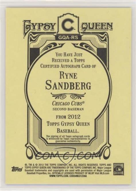 2012 Topps Gypsy Queen - Autograph #GQA-RS - Ryne Sandberg