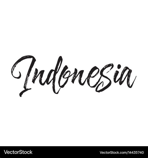 Indonesia text design calligraphy Royalty Free Vector Image