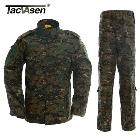 TACVASEN Digital Jungle Clothes Military Tactical Uniform Army Combat Uniform Jacket+Pant Men's ...