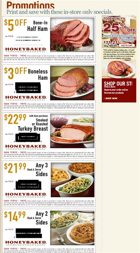 HoneyBaked Ham printable coupons - al.com