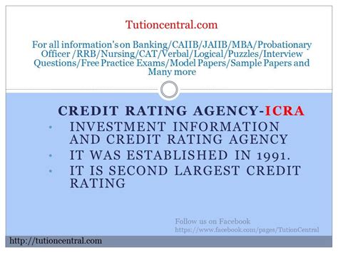 ICRA Credit Rating ICRA Credit Rating agency http://tutioncentral.com/study-materials | Credit ...