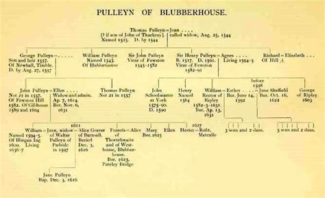 Family tree of Pulleyn of Blubberhouse, Fewston, Yorkshire. | Family ...