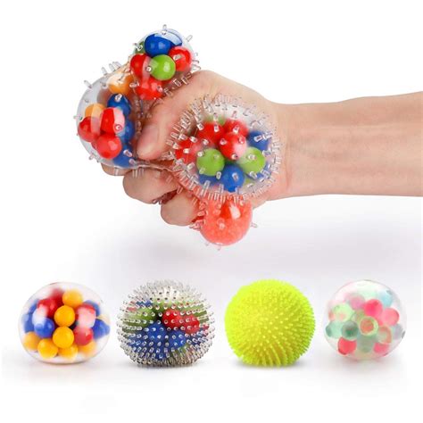 Fansteck Stress Ball 4 Packs, Anti Stress Squeeze Balls for Anxiety ...