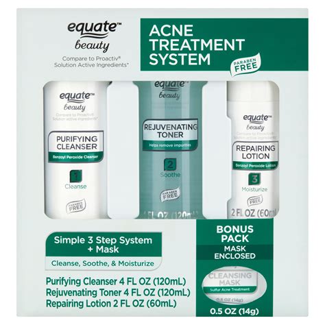 Equate Beauty Acne Treatment Regimen Set with Benzoyl Peroxide, 4 Piece Set - Walmart.com