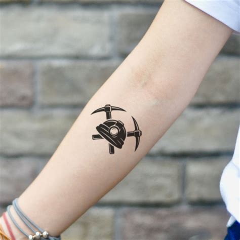 Coal Miner Construction Temporary Tattoo Sticker - OhMyTat