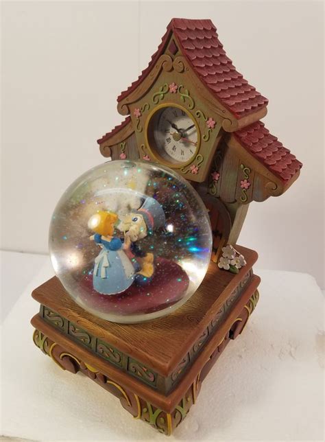 Disney Pinocchio Jiminy Figure Dancing Musical Snow Globe with Clock NO ...