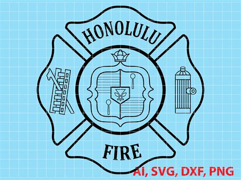 Honolulu Fire Dept. Badge Logo Seal Custom Ai Vector - Etsy