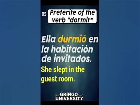 Master the verb "dormir" in the preterite tense in Spanish 05 - YouTube