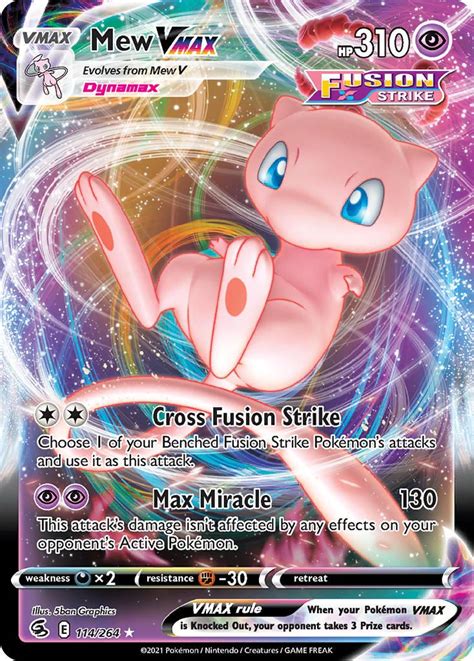 Mew VMAX · Fusion Strike (FST) #114 ‹ PkmnCards | Mew pokemon card ...