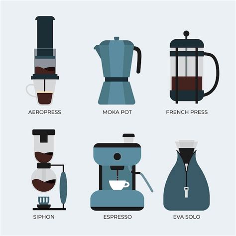 Free Vector | Coffee brewing methods concept