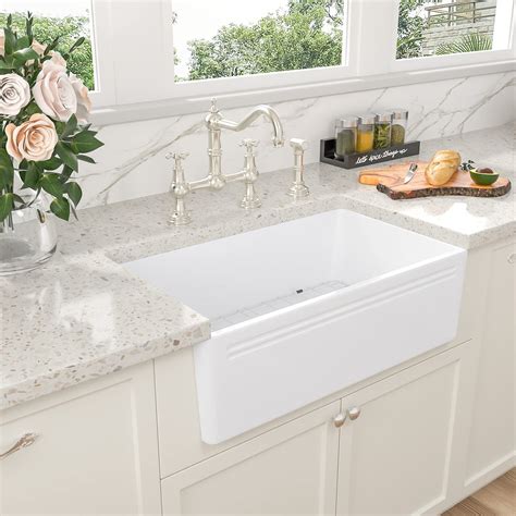 Buy Sarlai 30 Farmhouse Sink White - 30 x 18 Inch Kitchen Sink Apron ...