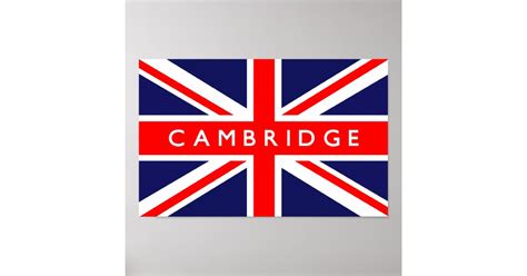 Cambridge UK Flag Poster | Zazzle