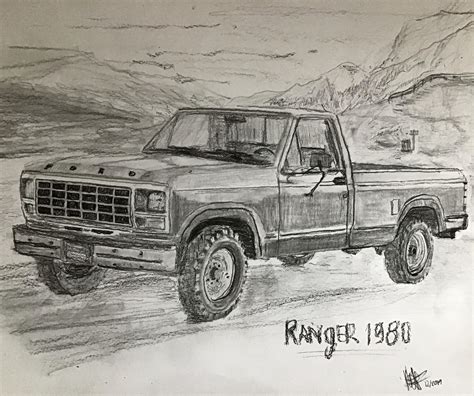 Back when they were reliable, ford truck sketch. : r/drawing