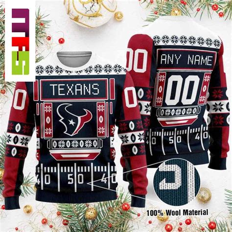 NFL Houston Texans On Black And Red Background Christmas Ugly Sweater 2023