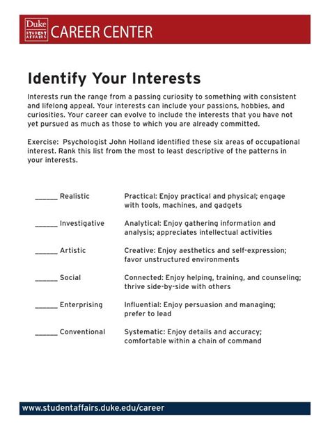 Identify Your Interests