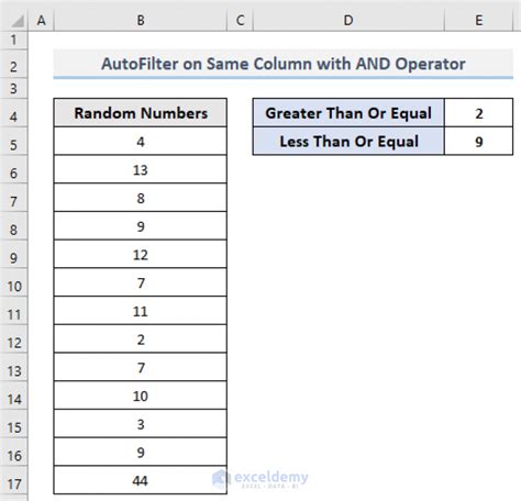 VBA to AutoFilter with Multiple Criteria on Same Field in Excel (4 Methods)