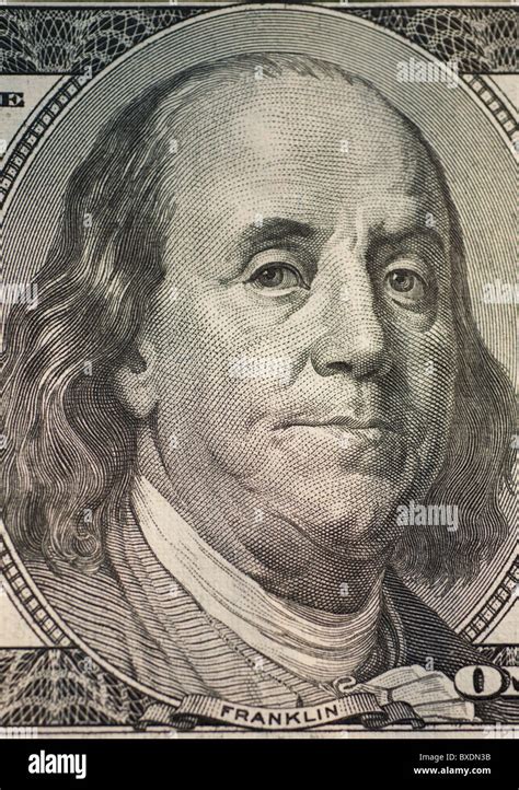 Benjamin Franklin on one hundred dollar bill Stock Photo - Alamy