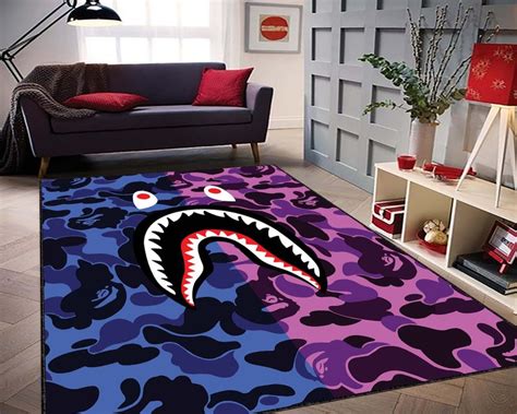 Bape Rug Modern Rug Bape Shark Teeth Bape Rug Bedroom Floor | Etsy