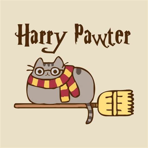 Awesome 'Harry Pawter - Pusheen' design on TeePublic! | Harry potter cartoon, Harry potter ...