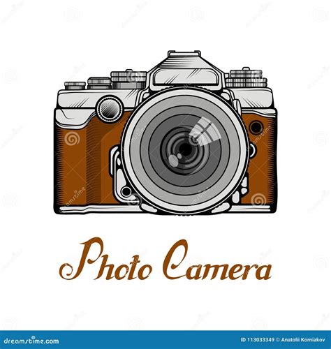 Retro Camera Logo. Vintage Photocamera Stock Vector - Illustration of hipster, focus: 113033349