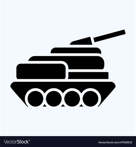 Icon tank related to military symbol glyph style Vector Image