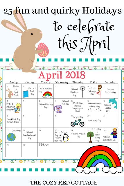 25 Fun Holidays to Celebrate in April Preschool Schedule, Preschool ...