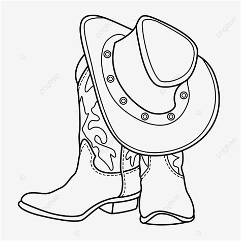 Black Cowboy Hat Cowboy Boots Clipart, Cow Drawing, Cowboy Hat Drawing ...