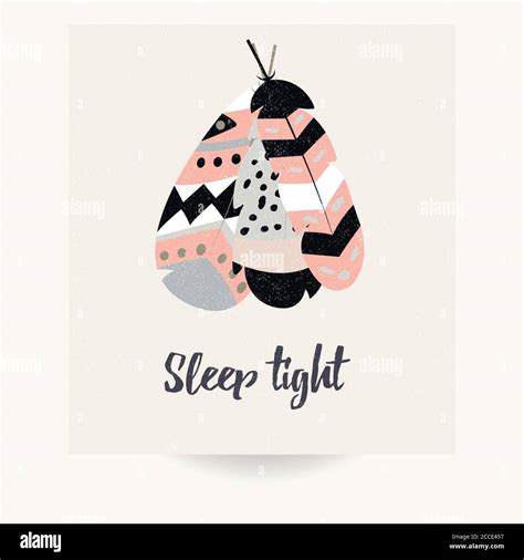 Postcard design with inspirational quote and bohemian colorful feathers, vector illustration ...