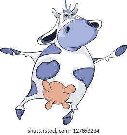 Blue Cow Cartoon Stock Illustration 197812946