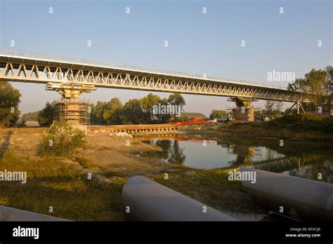 Bridge on the Po River, Piacenza, Italy Stock Photo - Alamy