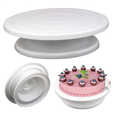 28cm Plastic Cake Turntable Rotating Anti skid Cake Decorating Turntable Cake Rotary Table Round ...