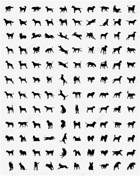 Silhouettes Of Dogs Breeds Sign Symbol Vector, Breeds, Sign, Symbol PNG ...