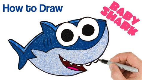How to Draw Baby Shark | Cartoon Drawing for beginners - YouTube
