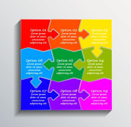 Creative puzzle infographic template vector 01 free download